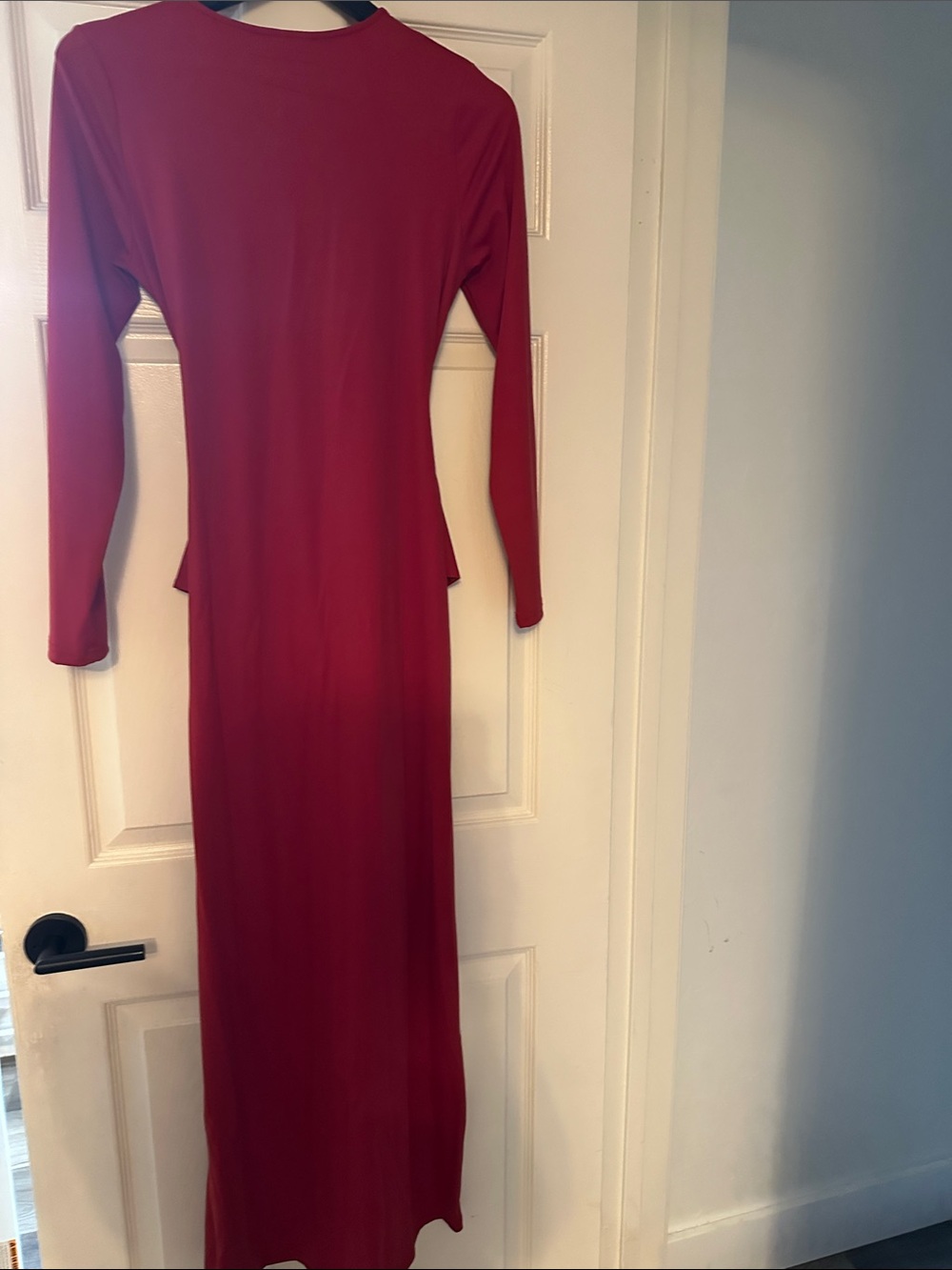 Long-Sleeve Maxi Dress in Red - Picture 6 of 6